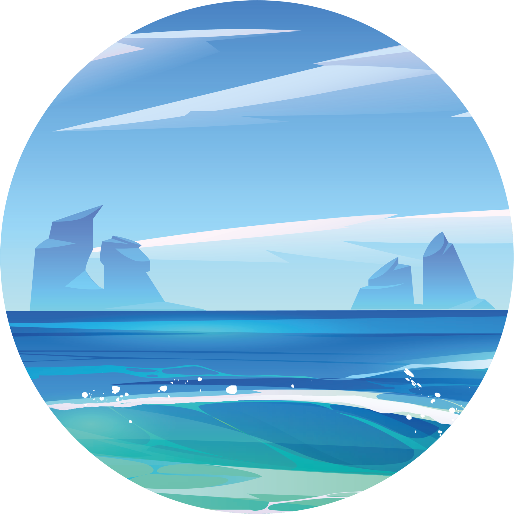 Steiner og sjø tegneserie natur vinyl teppe - Tenstickers