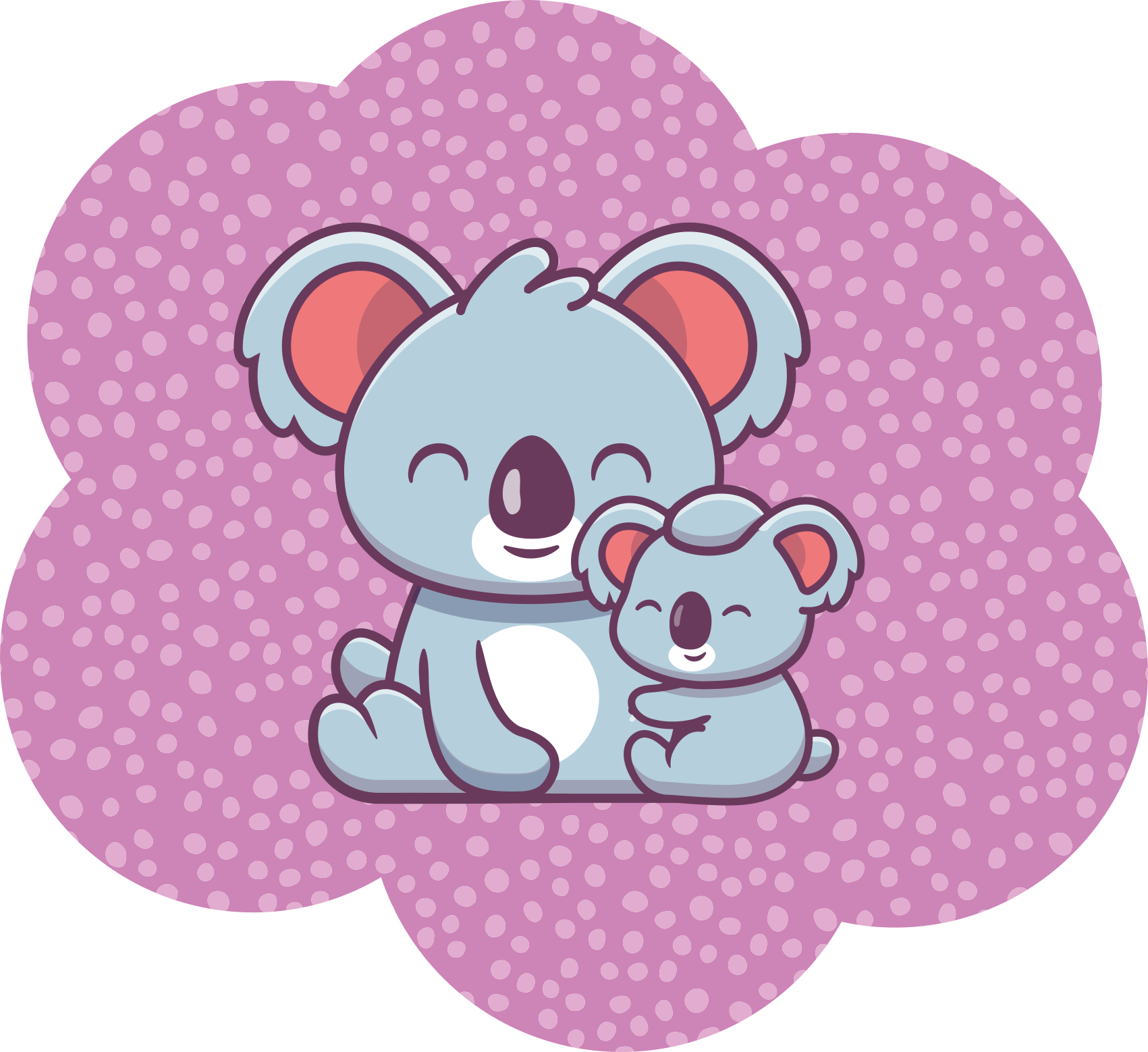 Koala familie design vinyl teppe spedbarn - Tenstickers