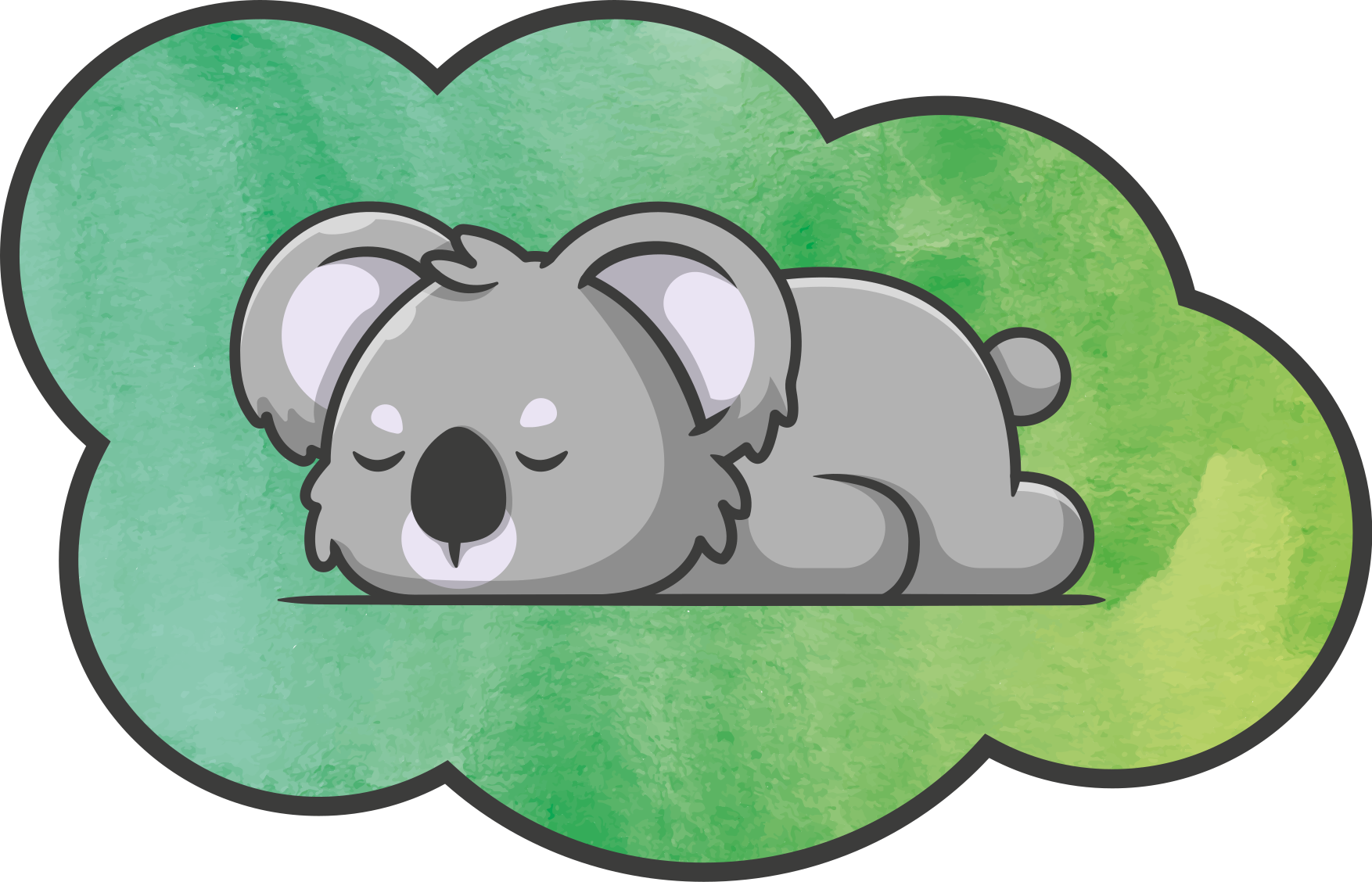 Sovende koala på bakken dyre vinyl teppe - Tenstickers