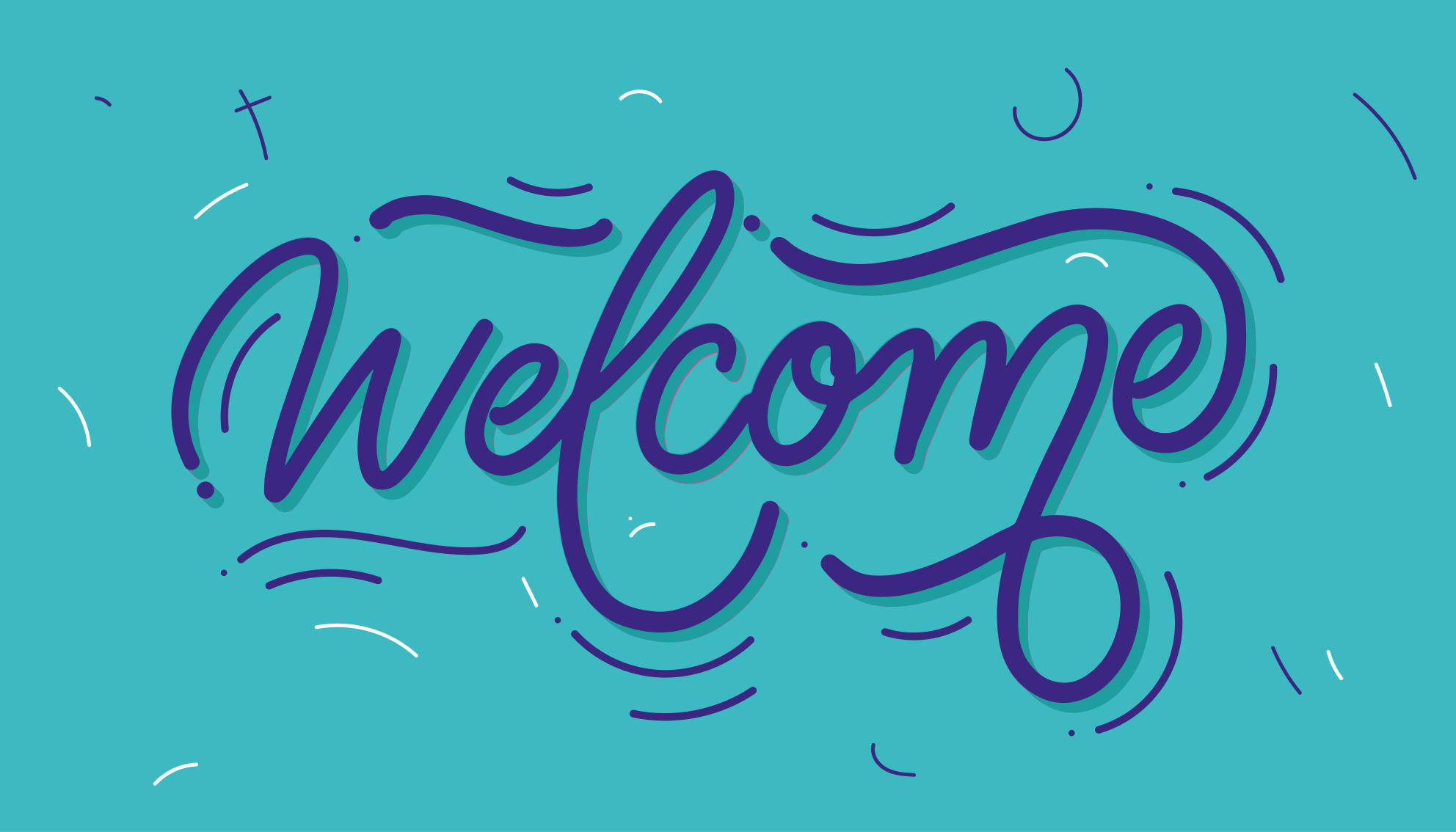 Velkommen blå design vinyl teppe mottak - Tenstickers