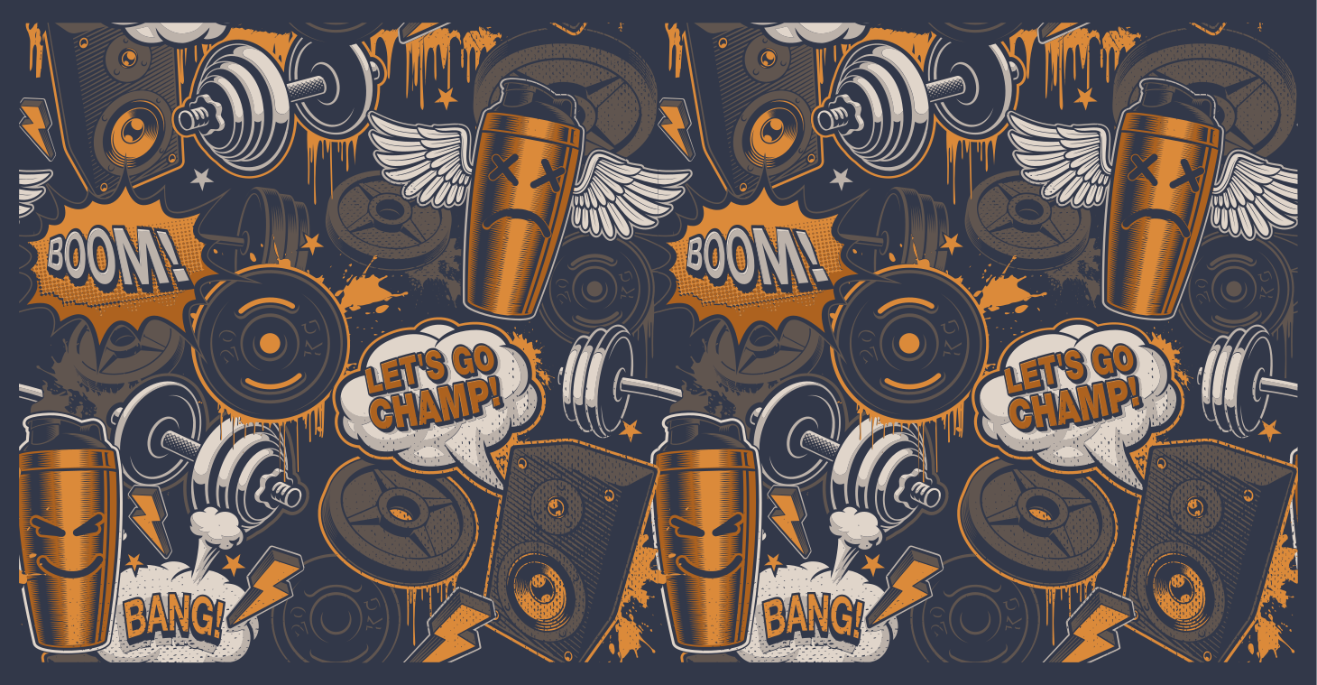 Tegneserie graffiti stiler soverom vinyl teppe - Tenstickers