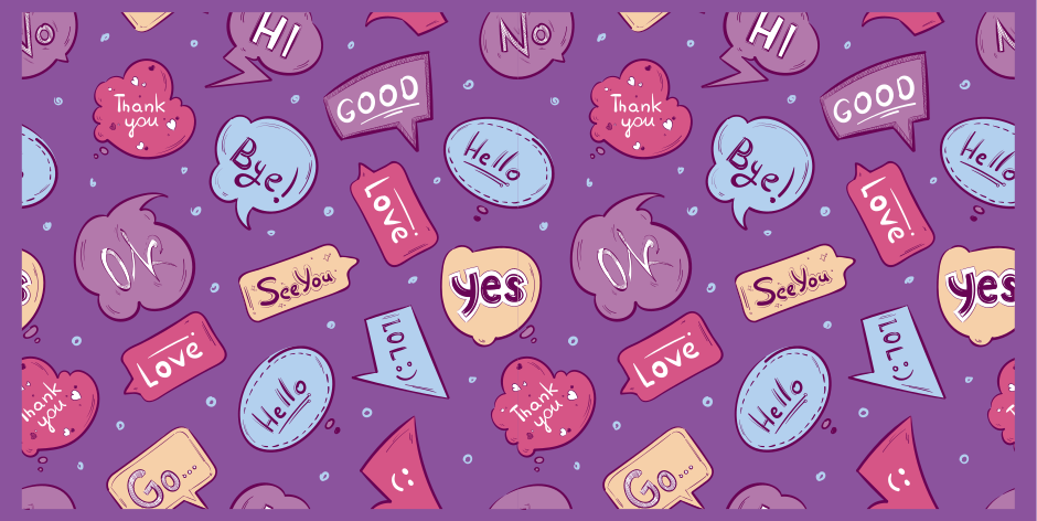 Mønster med talebobler soveromsteppe - Tenstickers