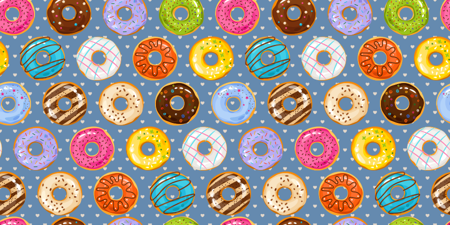 Doughnut dessert bakgrunn soverommet vinyl teppe - Tenstickers
