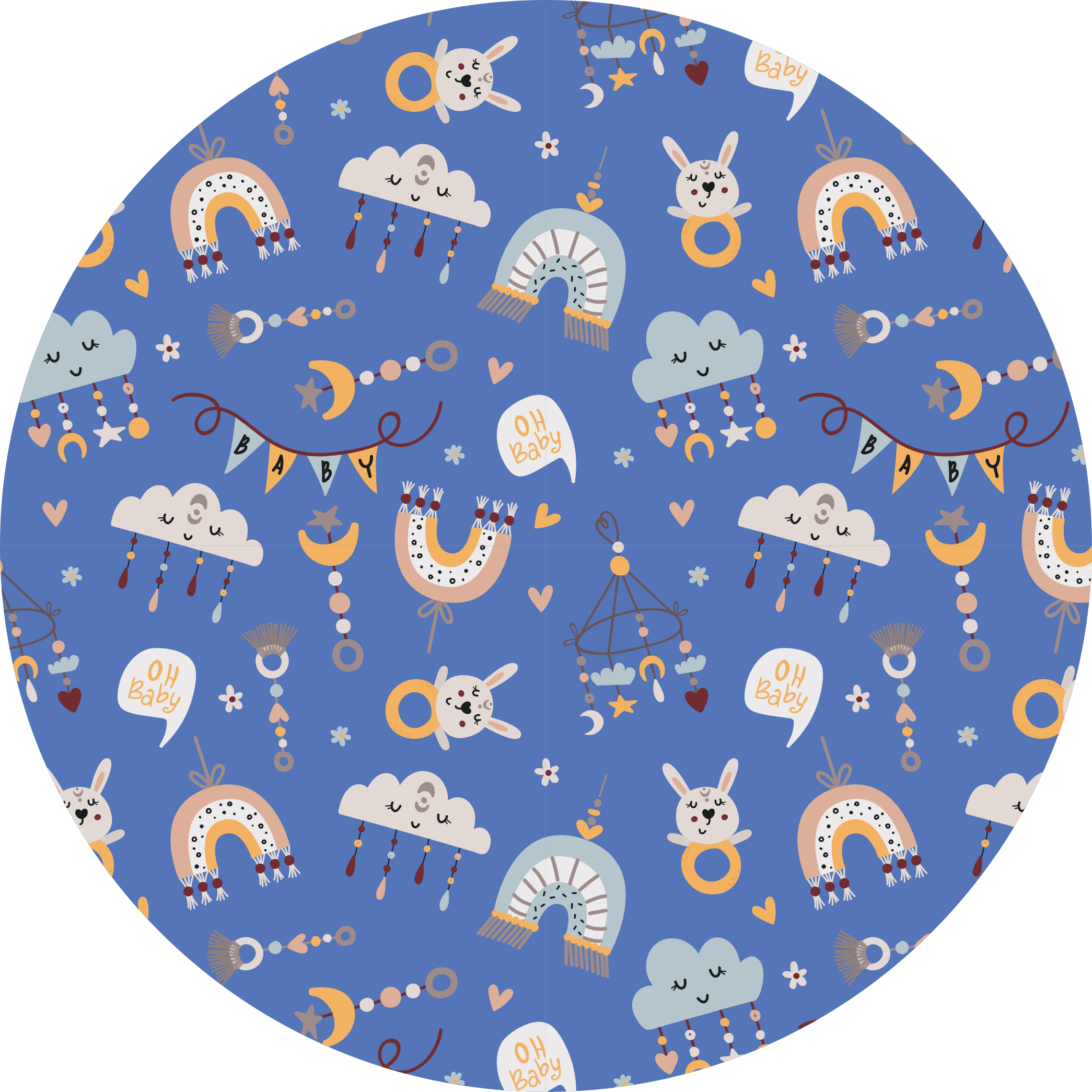 Mønster med baby leker soverommet vinyl teppe - Tenstickers