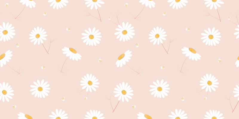 Daisy blomsteroppsats vinyl teppe blomster og planter - Tenstickers