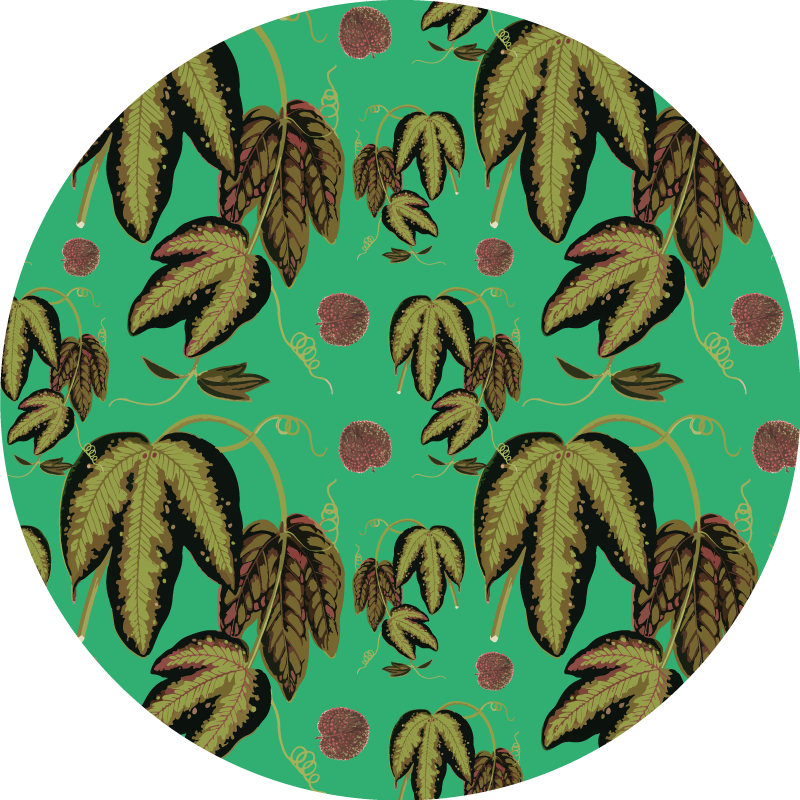 Grønt maranta mønster blomsterteppe - Tenstickers