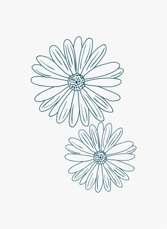 To silhuett blomster vinyl teppe - Tenstickers