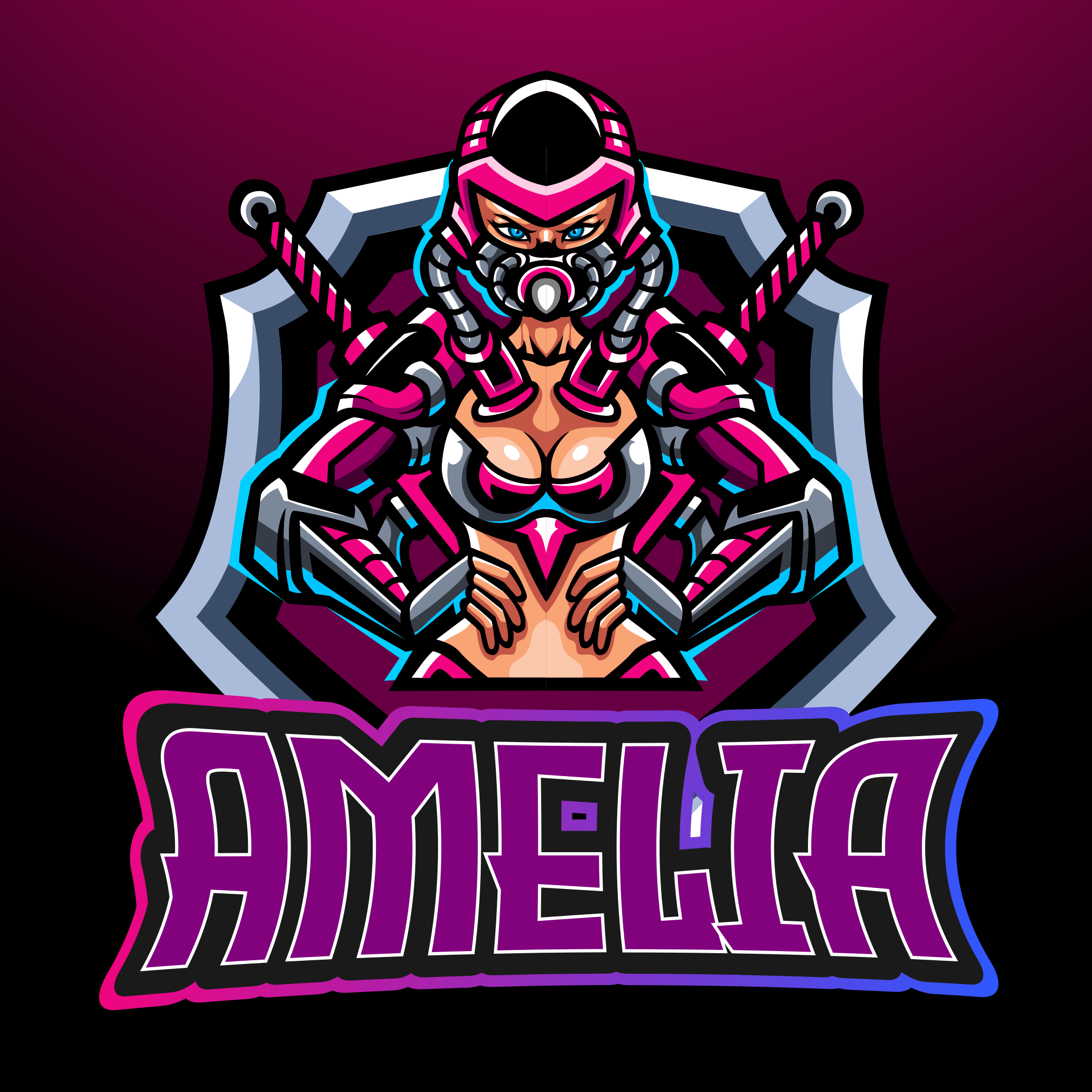 Spillheltinne med navn vinyl teppe ungdom - Tenstickers