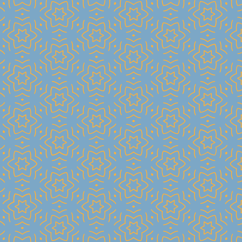 Abstrakt gult mønster vinyl teppe stjerner - Tenstickers