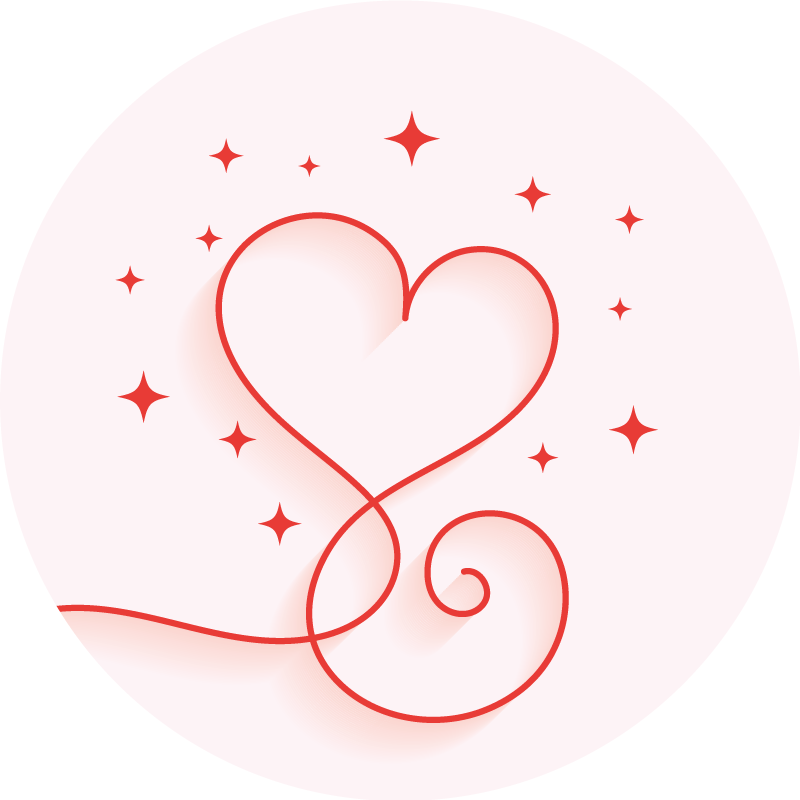 Hjertevirvelmønster vinyl teppe soverom - Tenstickers