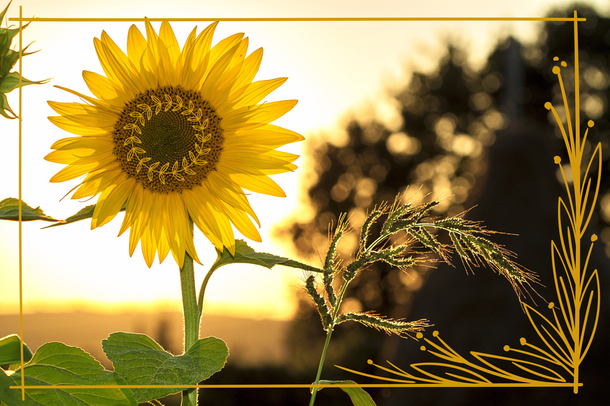 Solsikkeblomst vinyl teppe blomster og planter - Tenstickers