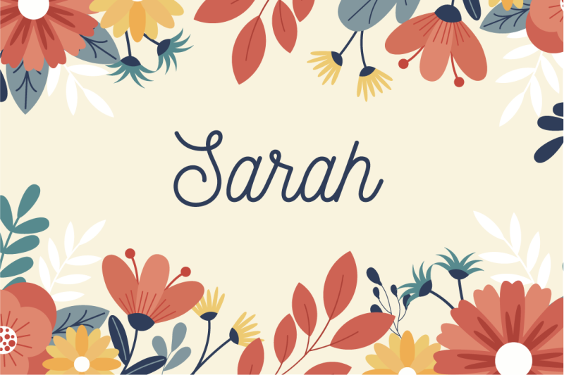 Tilpasset blomsternavn vinyl teppe med navn - Tenstickers