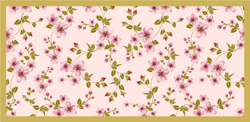 Lite rosa blomster natur vinyl teppe - Tenstickers
