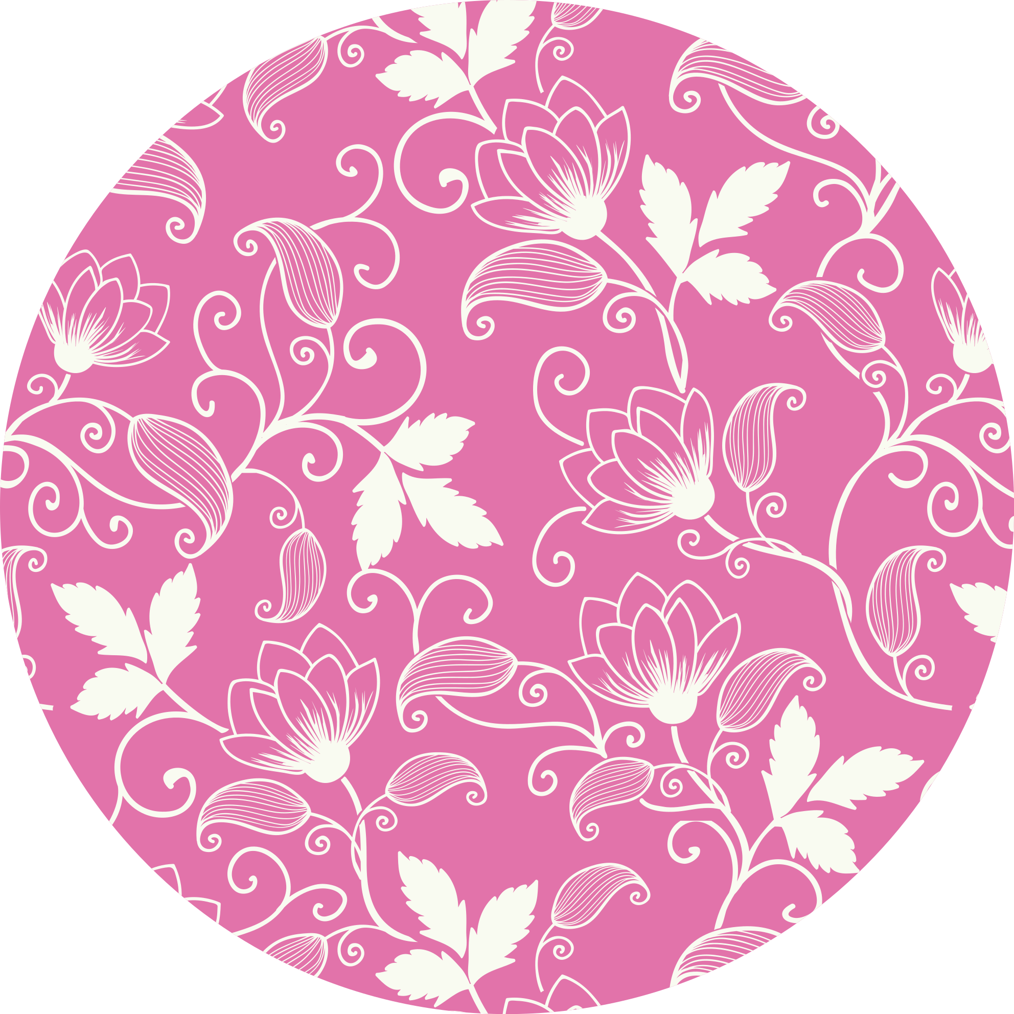 Blomster med rosa bakgrunn vinyl teppe blomster og planter - Tenstickers