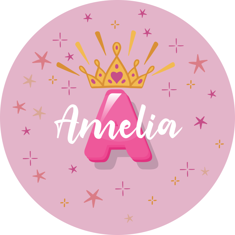 Prinsesse personlig navn Vinyl teppe flere barn - Tenstickers