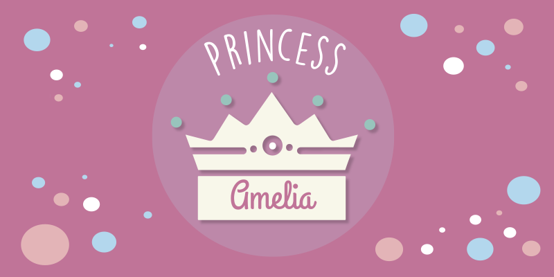 Prinsesse krone kunst vinyl teppe med navn - Tenstickers