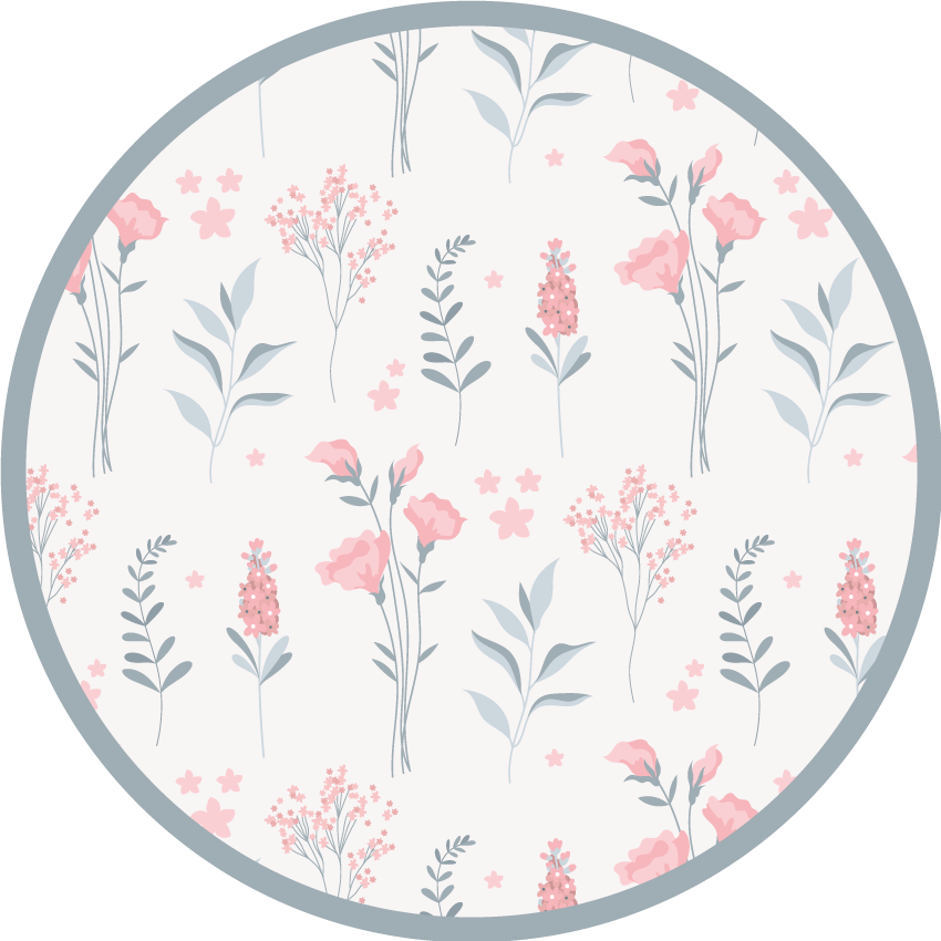 Blomstrende elegant mønster vinyl teppe blomster og planter - Tenstickers