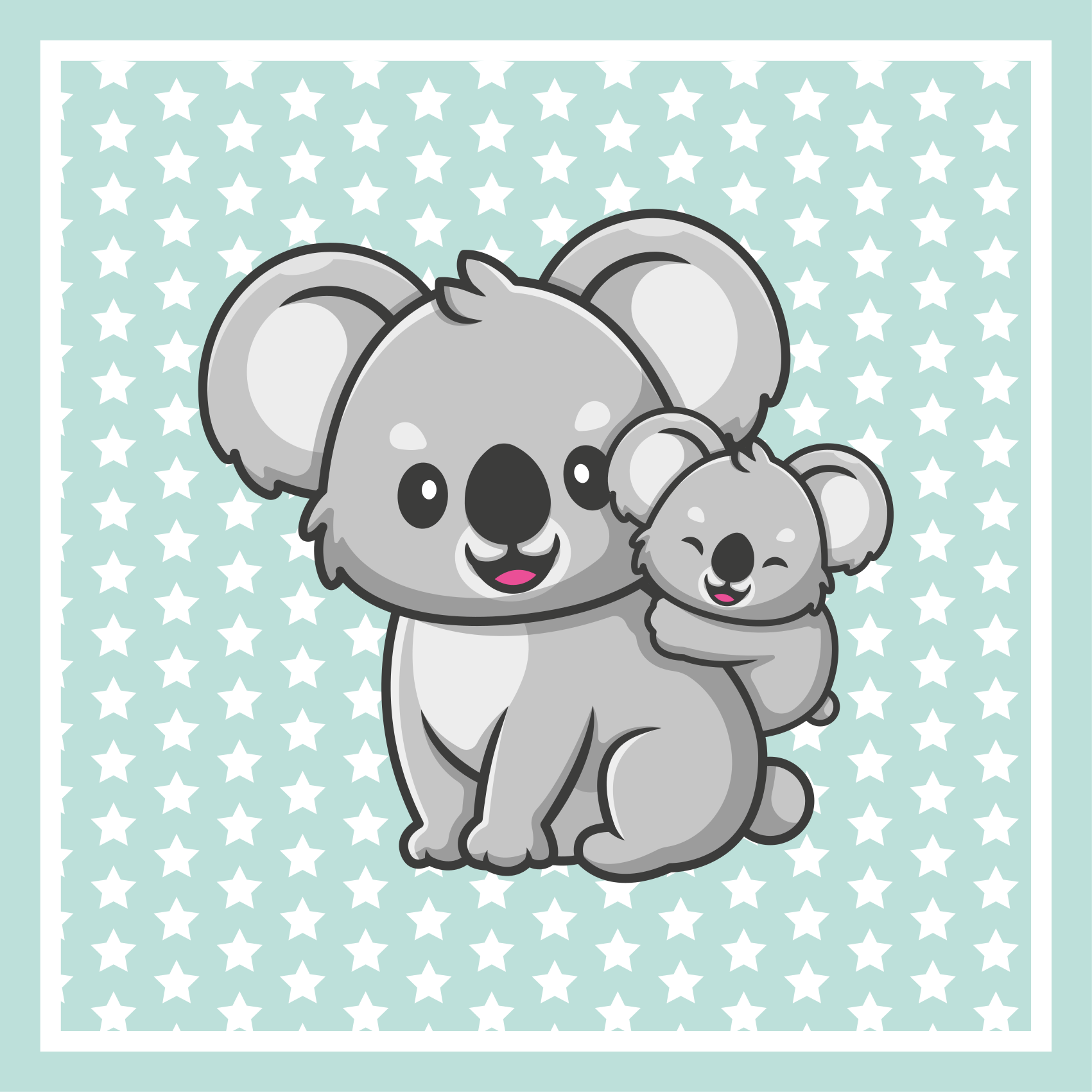 Mamma og babykoalaer vinyl teppe spedbarn - Tenstickers