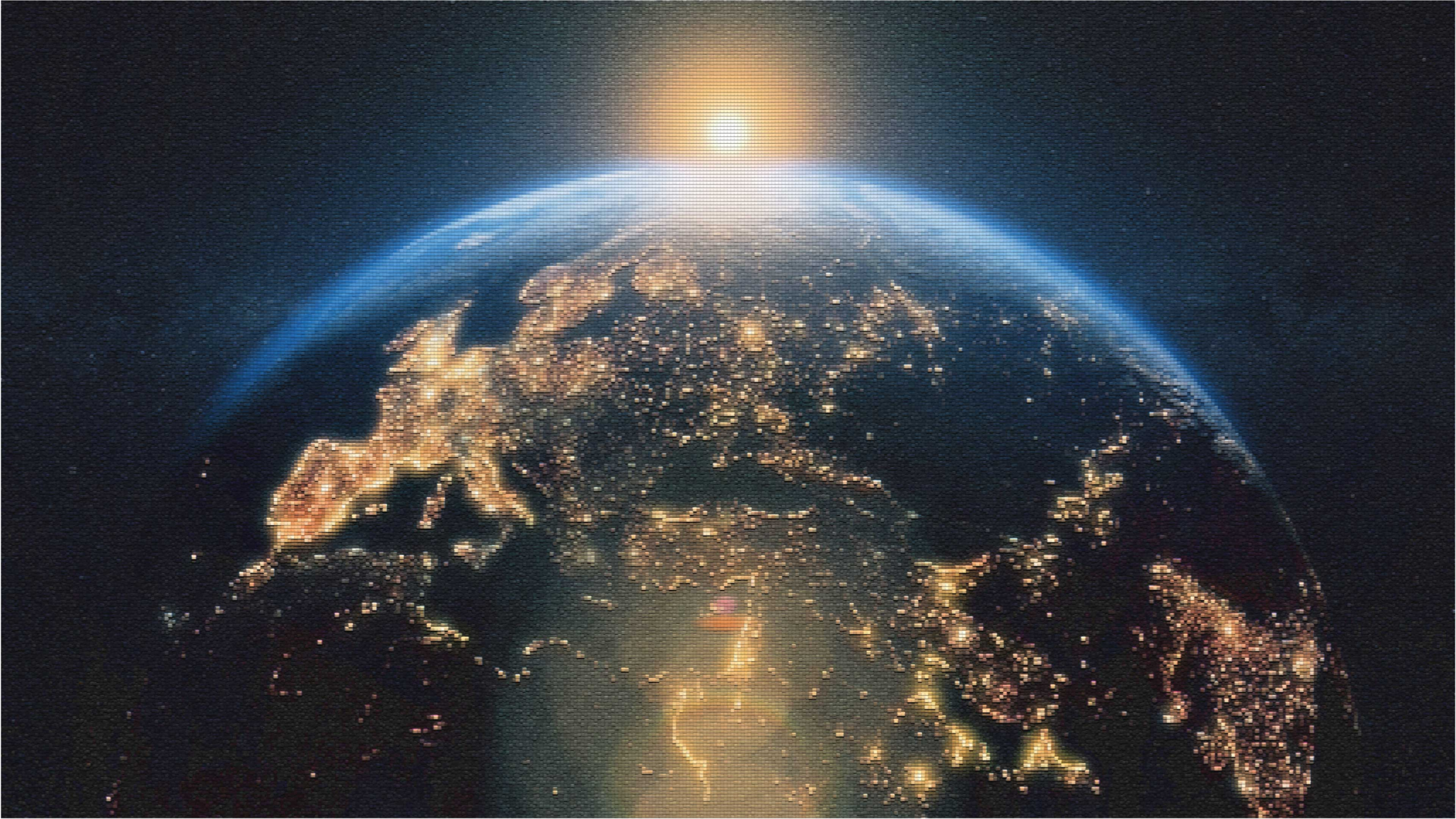 Mørklagt jord i verdensrommet vinyl teppe stue - Tenstickers