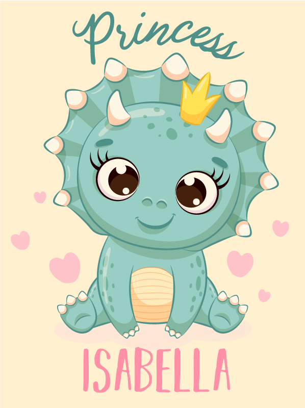 Tilpassbar dinosaurisk prinsesse tilpasset vinyl teppe - Tenstickers