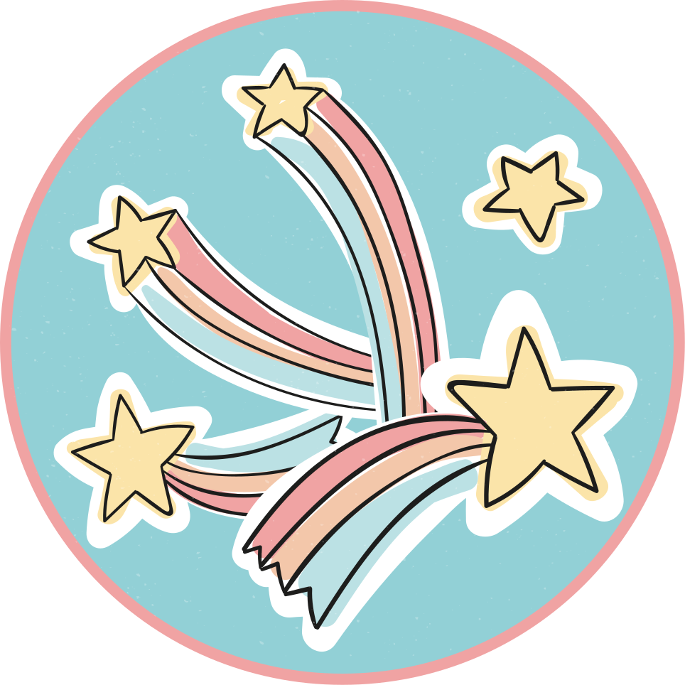 Et skytende regnbue-stjerne-vinylteppe - Tenstickers