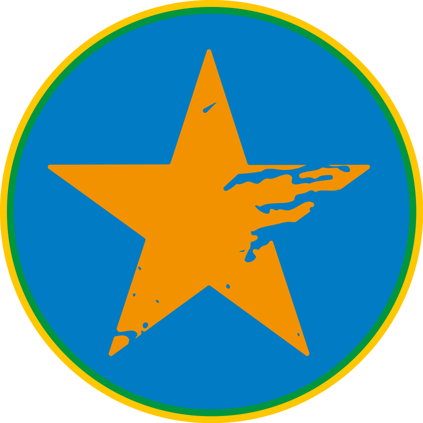 Blå stjerne aksent Vinyl teppe flere barn - Tenstickers