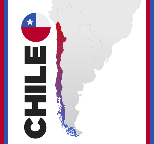 Geografisk form av chile vinyl teppe verdenskart - Tenstickers