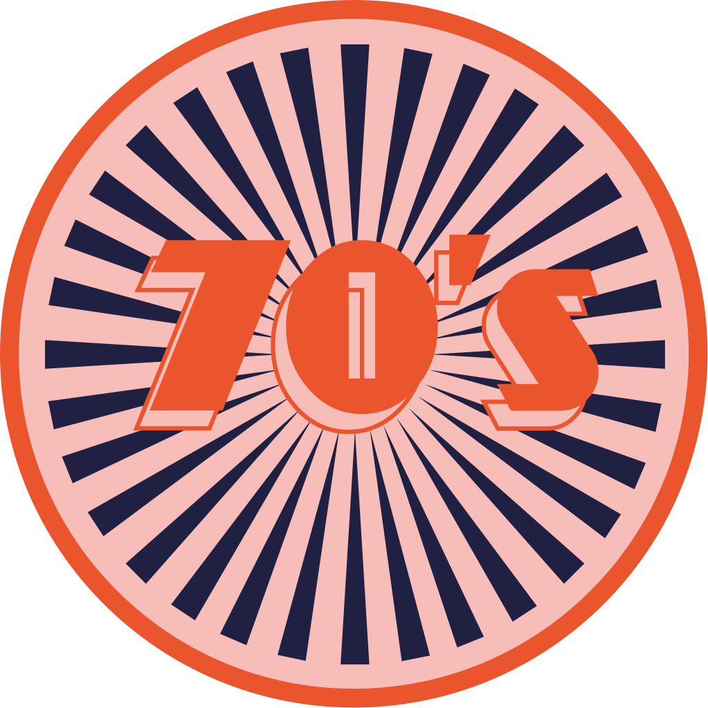 70-talls tekst i virvel vinyl teppe vintage - Tenstickers