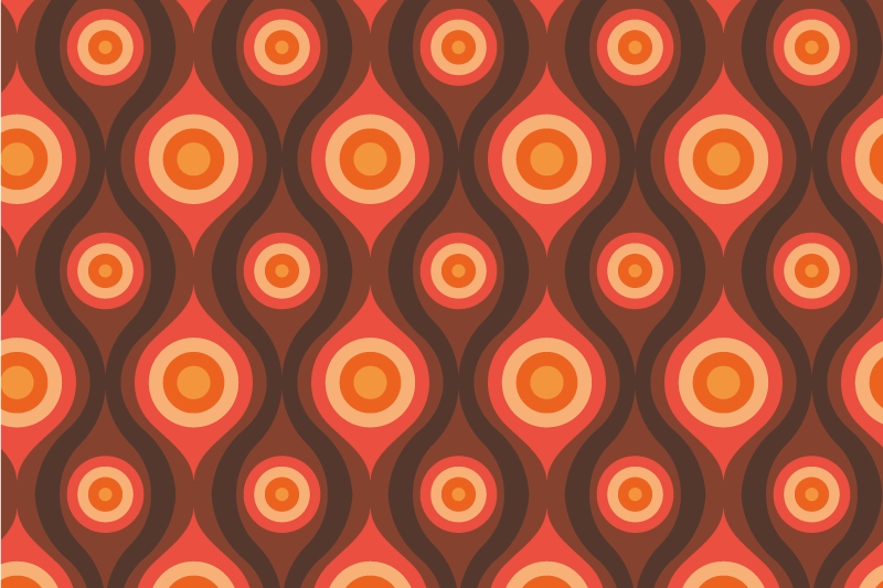 70-talls mykt mønster vintage vinyl teppe - Tenstickers