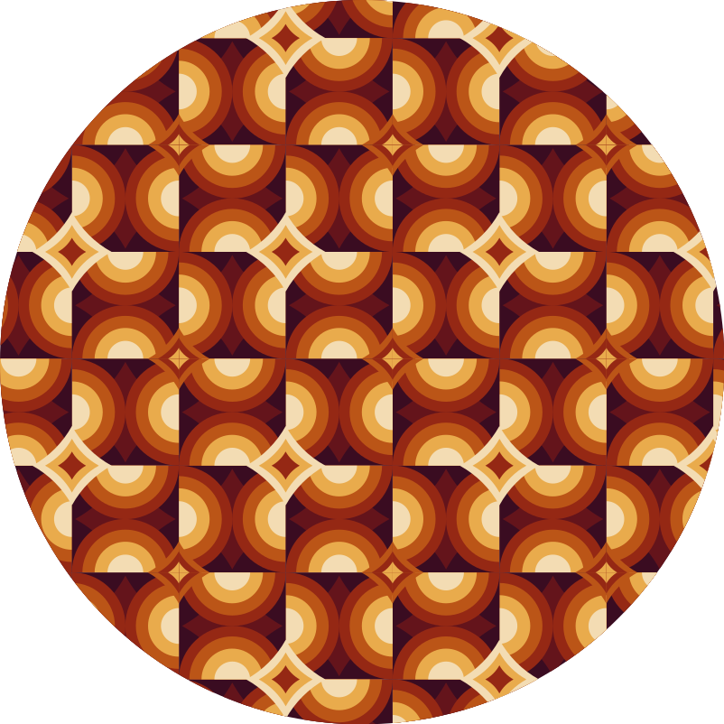 Levende sirkelmønster vinyl teppe geometrisk - Tenstickers