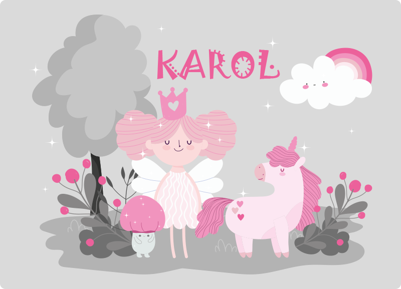 Eventyrscene med navn Vinyl teppe flere barn - Tenstickers