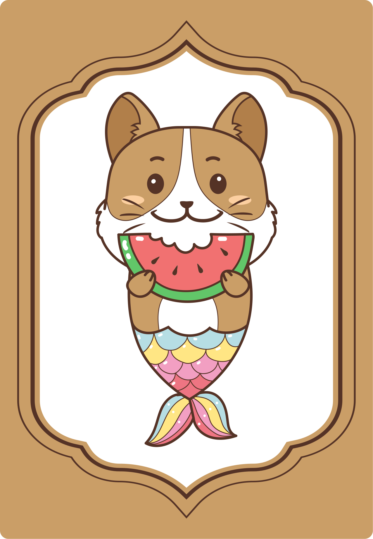 Søt havfruefigur vinyl teppe dyr - Tenstickers