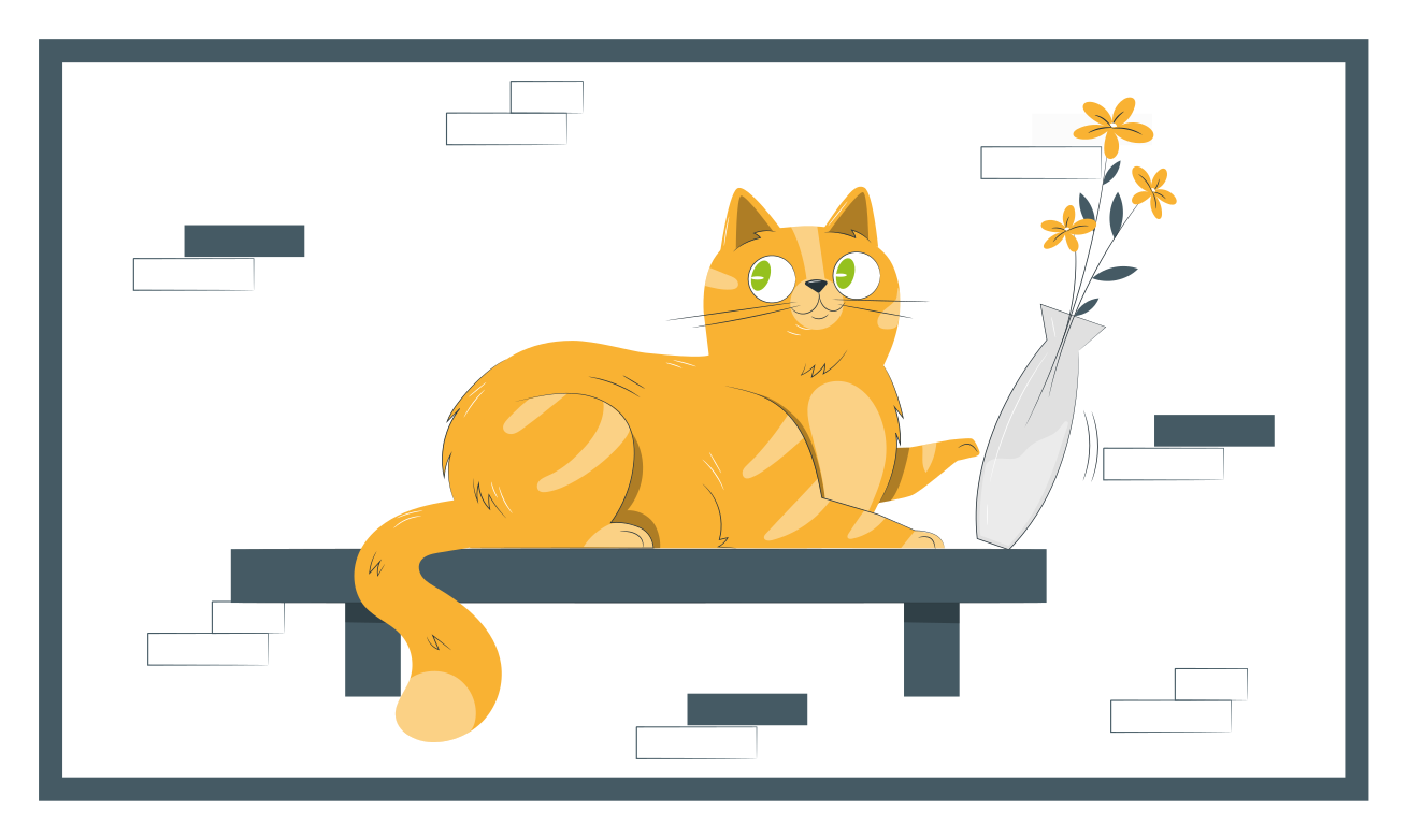 Leken kattescene Vinyl teppe flere barn - Tenstickers