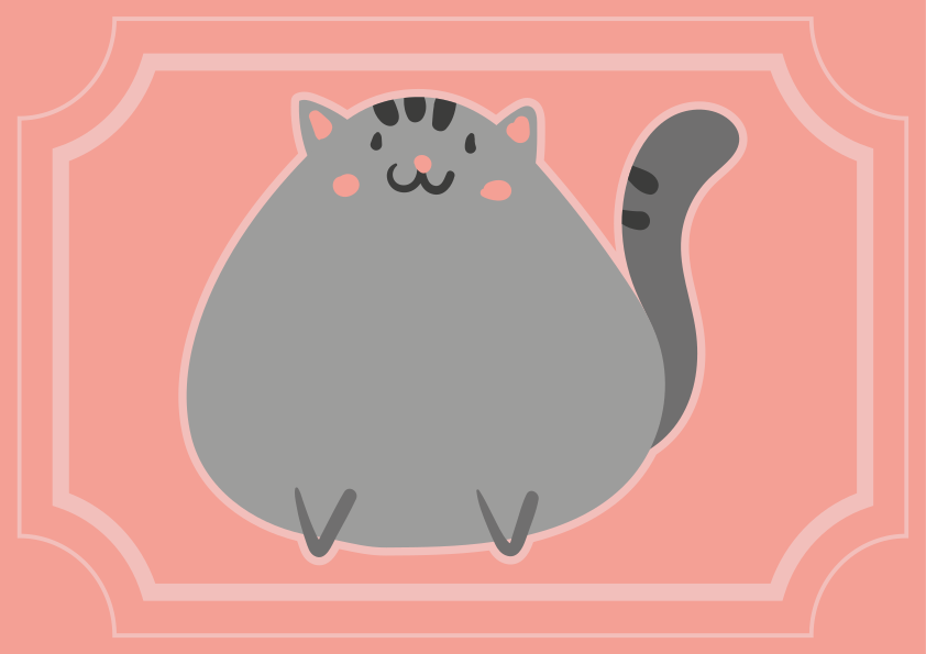 Grå katt med rosa nese vinyl teppe soverom - Tenstickers