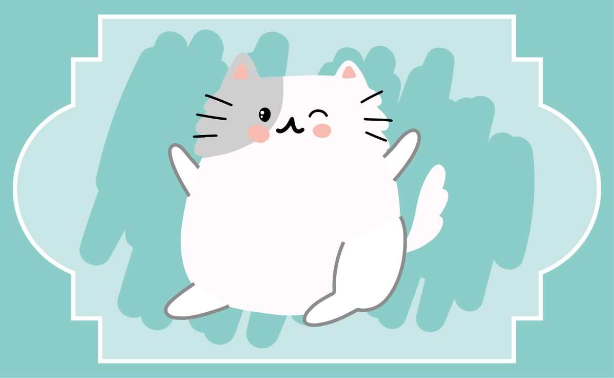 Søt kattillustrasjon vinyl teppe baby - Tenstickers