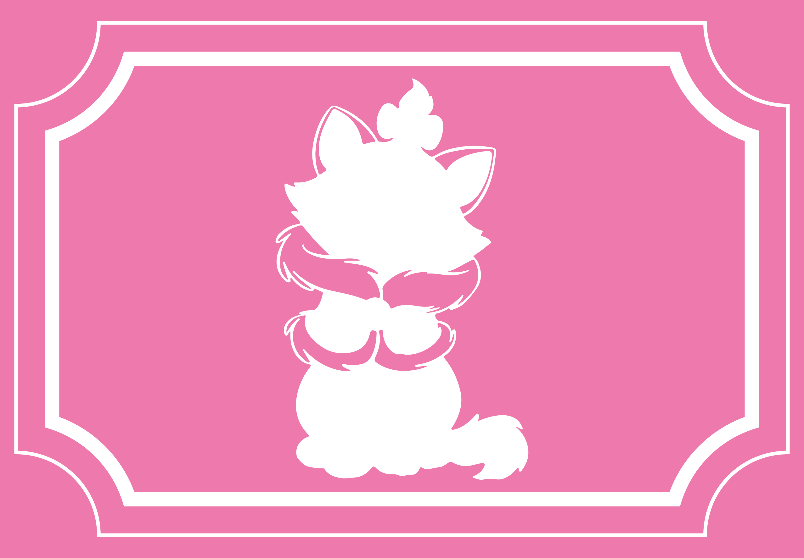 Søt katt silhuett Vinyl teppe flere barn - Tenstickers