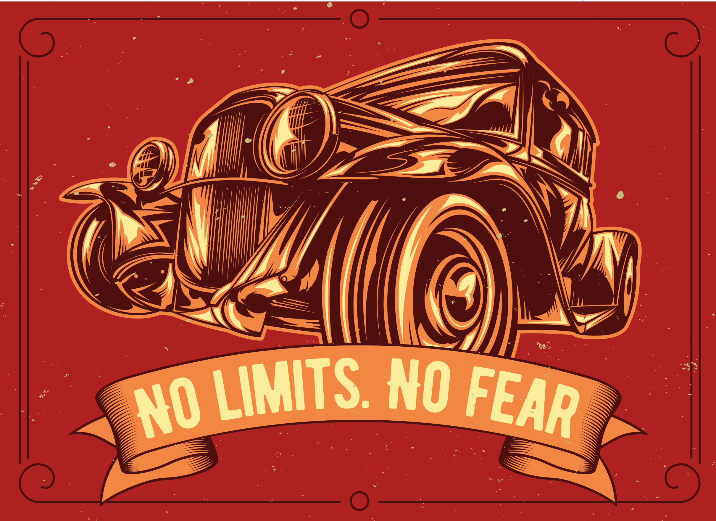 Klassisk gammel bil vinyl teppe stue - Tenstickers