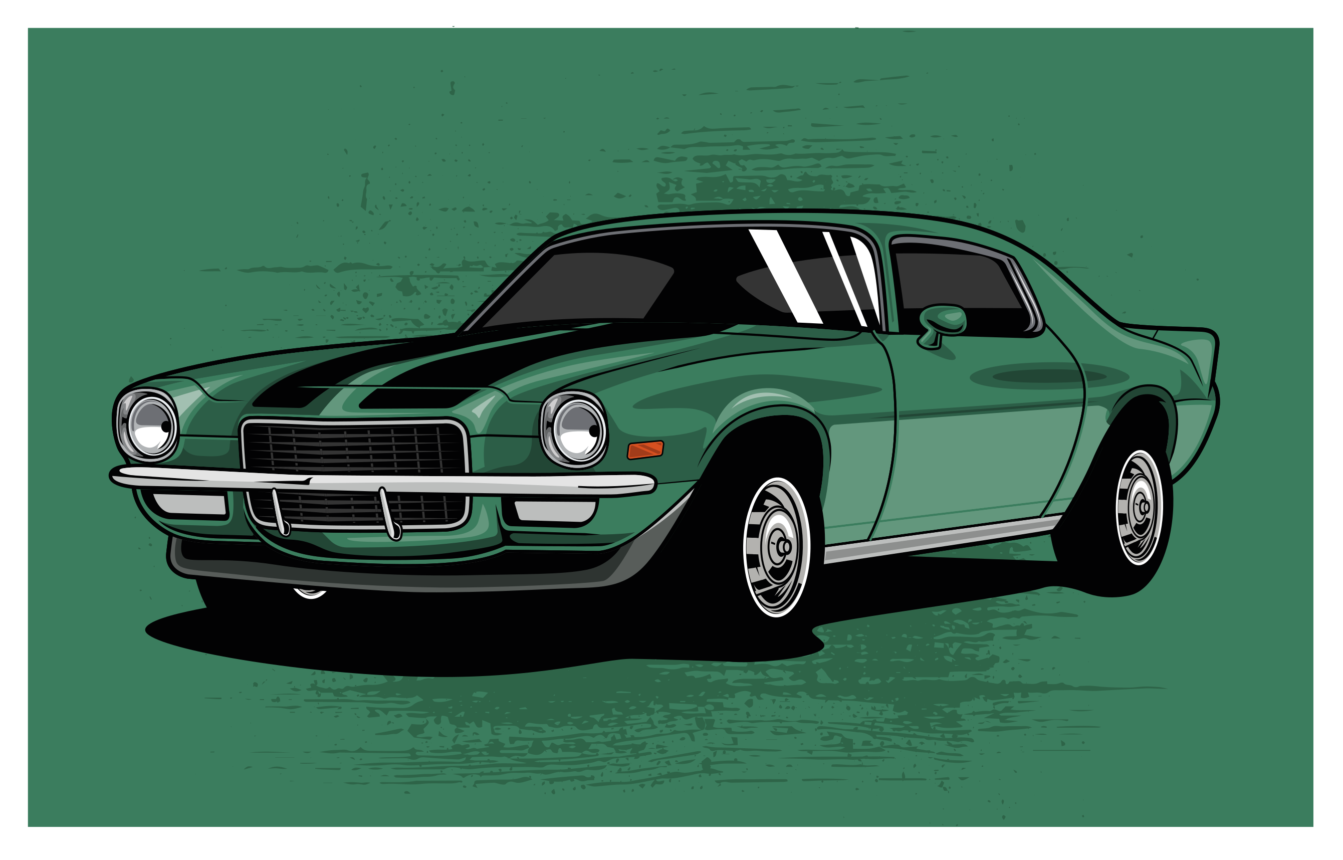 Flott muskelbil vinyl teppe stue - Tenstickers