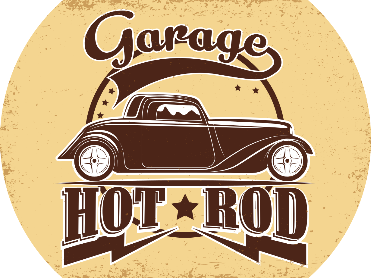 Hot rod bil tuning stue vinyl teppe - Tenstickers