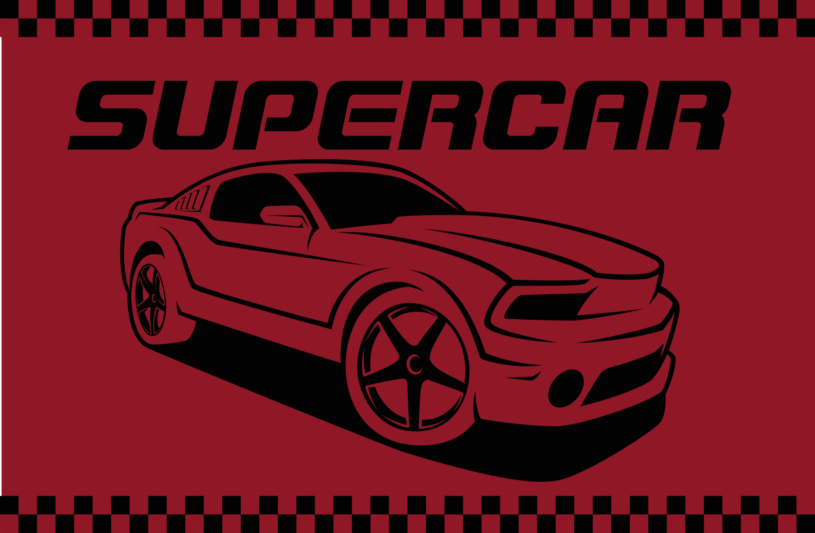 Super bil konsept stue vinyl teppe - Tenstickers