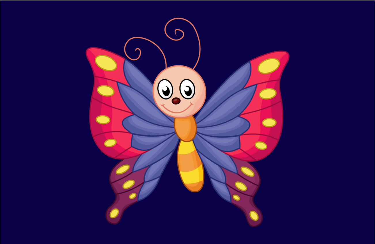 Glad sommerfugl som flyr vinyl teppe spedbarn - Tenstickers