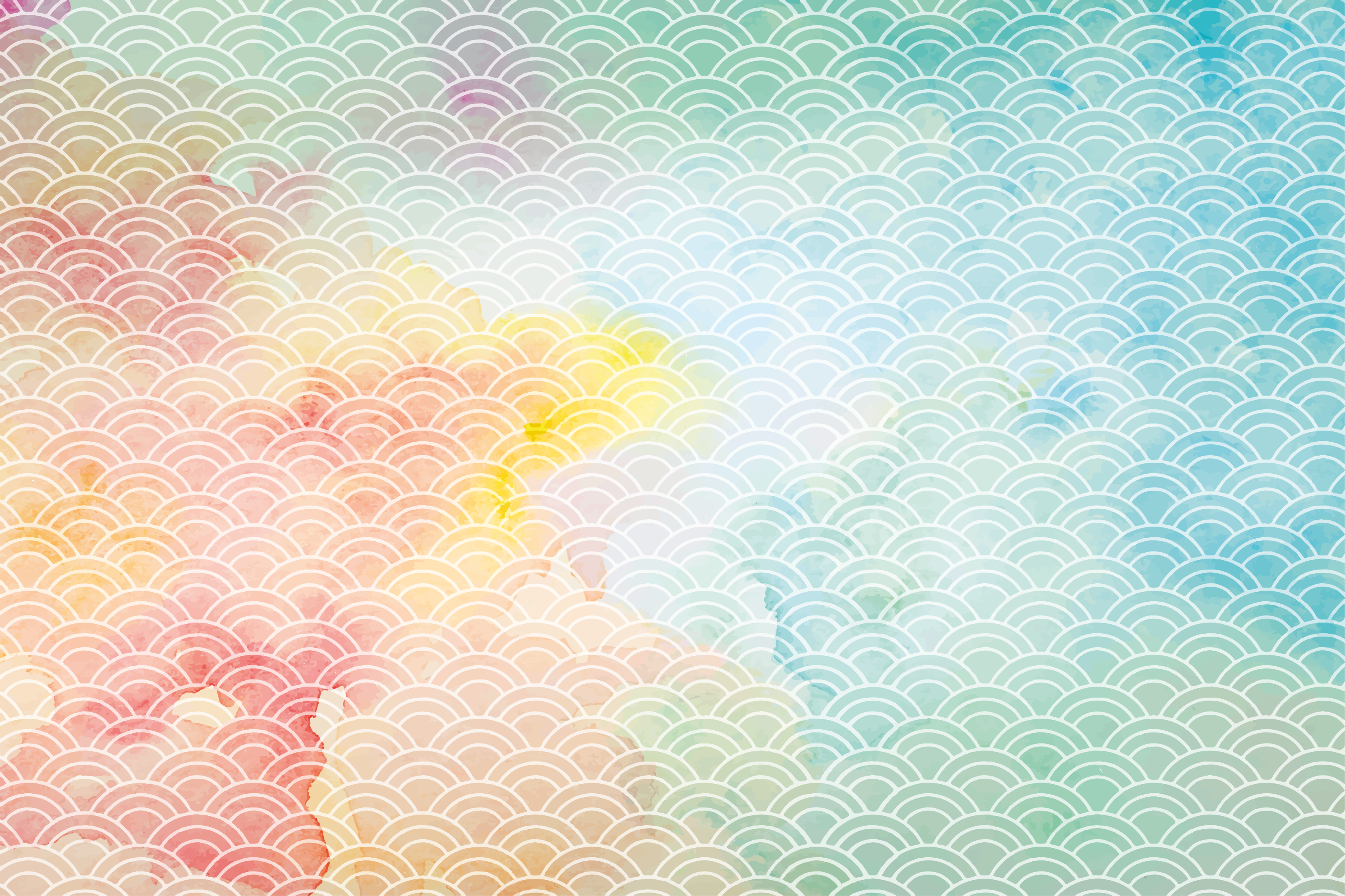 Pastellbølgemotiv vinyl teppe geometrisk - Tenstickers