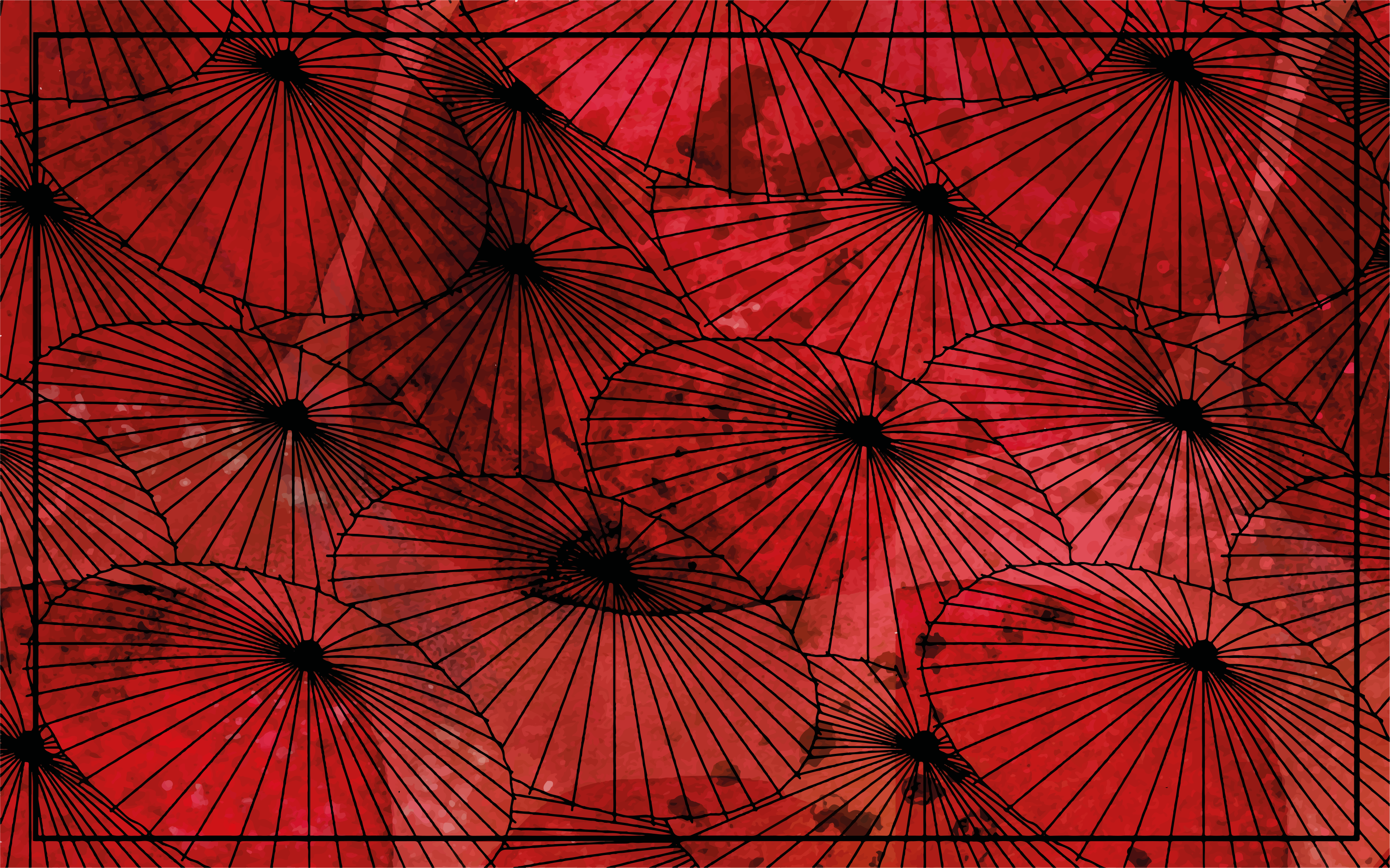 Paraply mønster akvarell tekstur vinyl teppe stue - Tenstickers