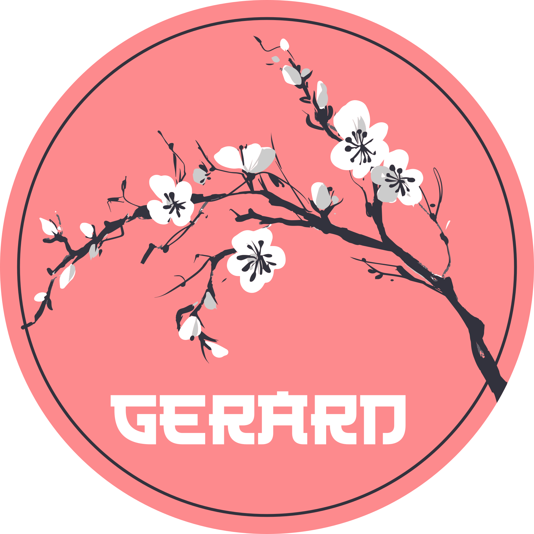 Sakura japanske blomster med navn vinyl teppe med navn - Tenstickers