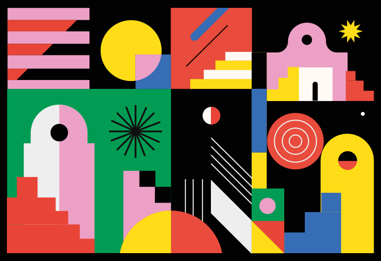 Dristige moderne former vinyl teppe geometrisk - Tenstickers