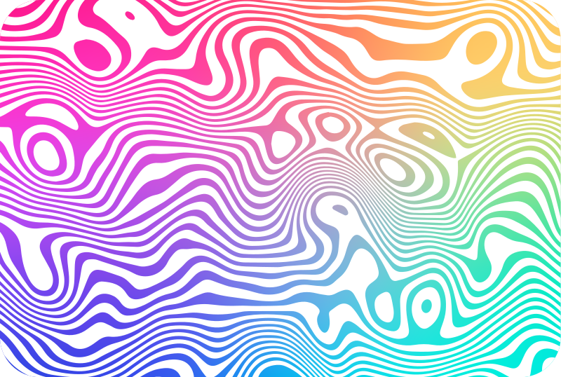 Fargerike svingete linjer mønster vinylteppe - Tenstickers