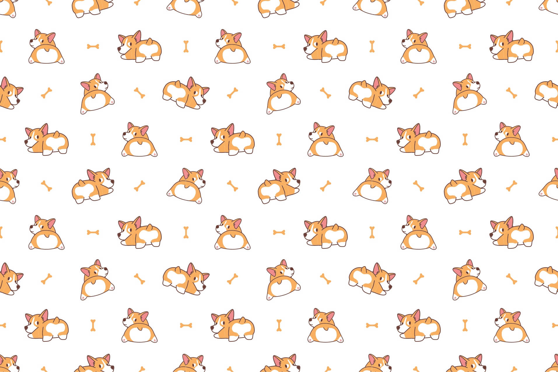 Søte corgi-figurer vinyl teppe spedbarn - Tenstickers