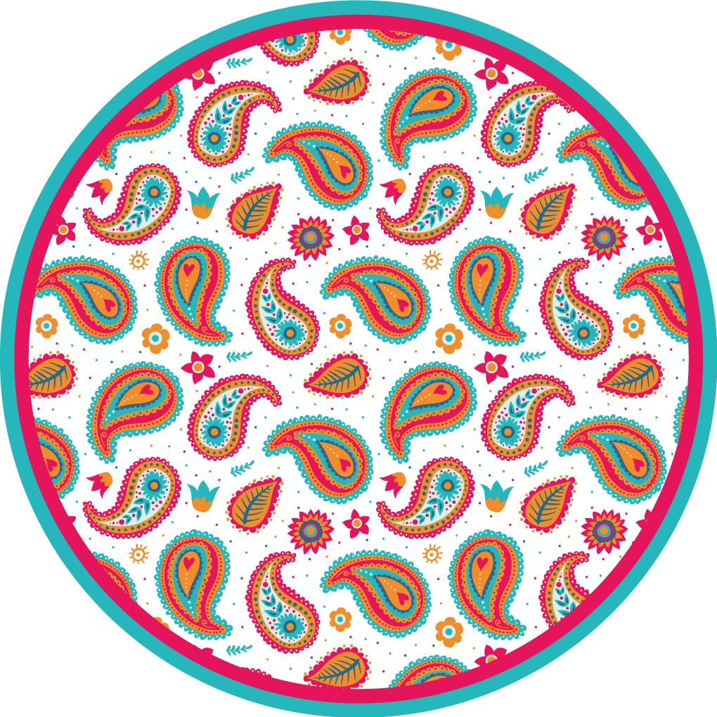 Levende paisley-motiv vinyl teppe etnisk - Tenstickers