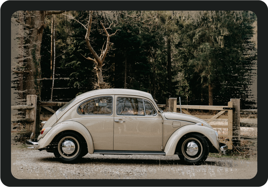 Vw bille vinyl teppe vintage - Tenstickers