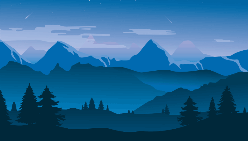 Fjellutsikt vinyl teppe natur - Tenstickers